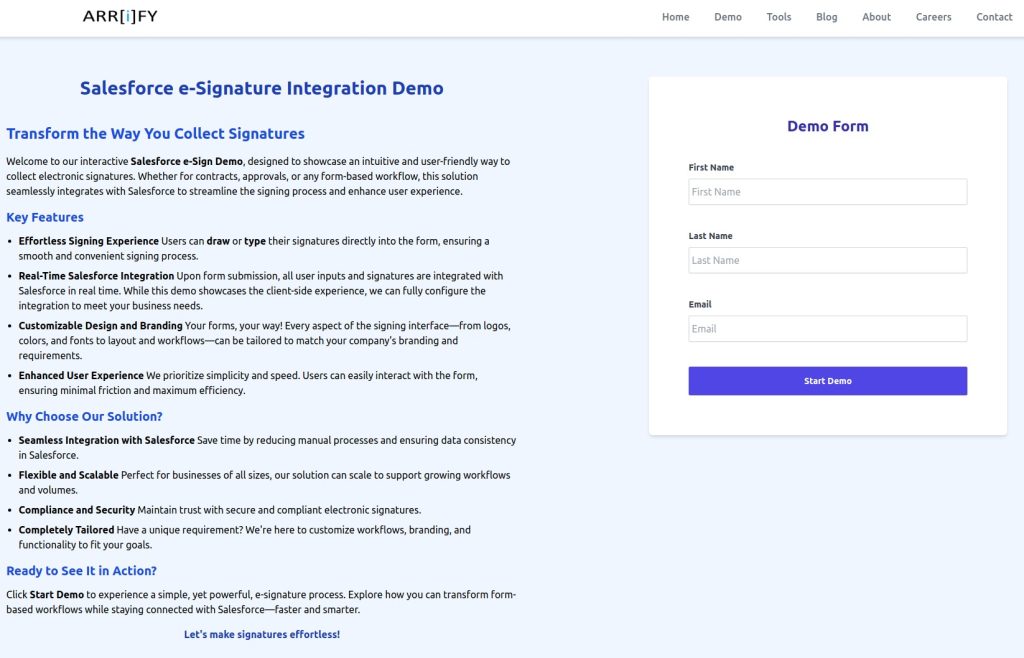 Salesforce e Signature Integration Demo 1