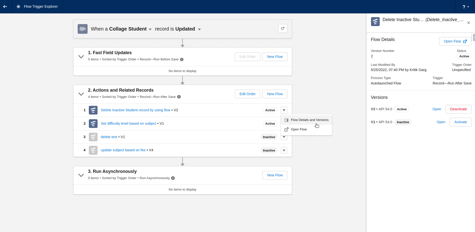 Configure Flow triggers explorer 1