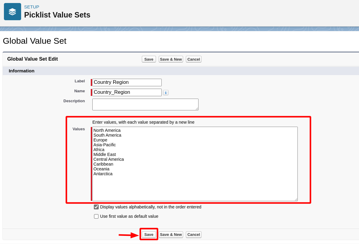 add values for global value set