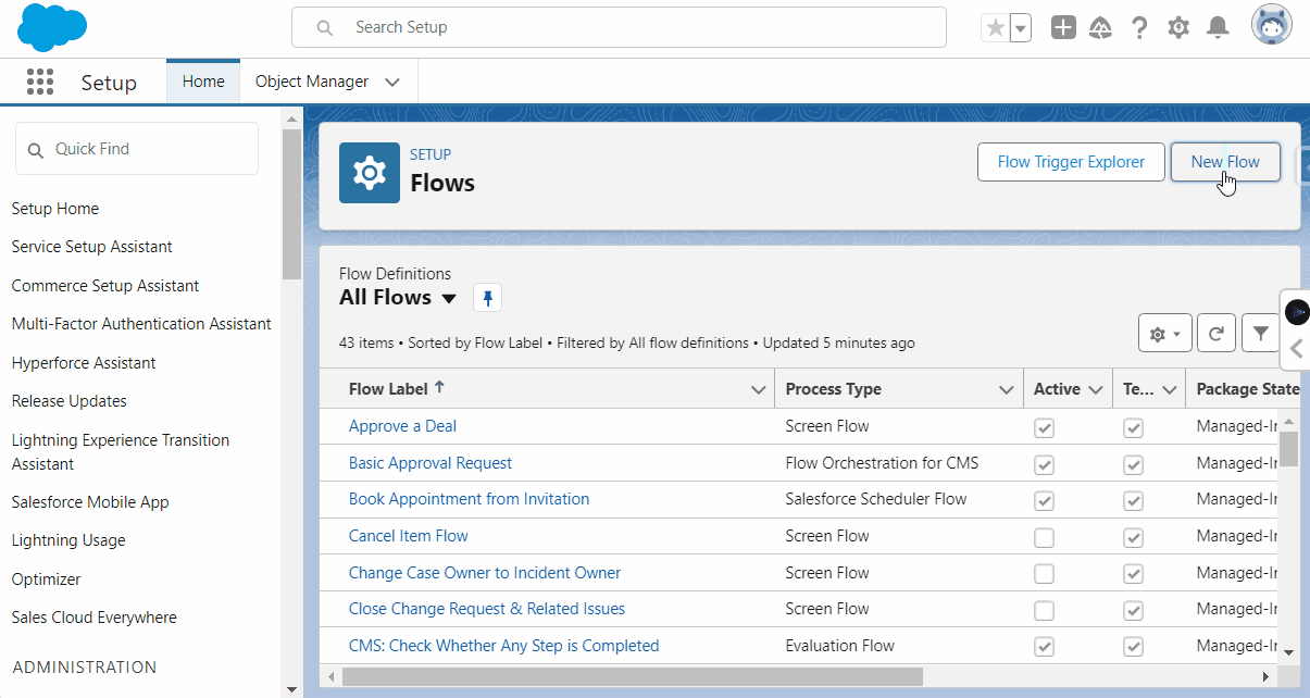 SetUp new Schedule Flow