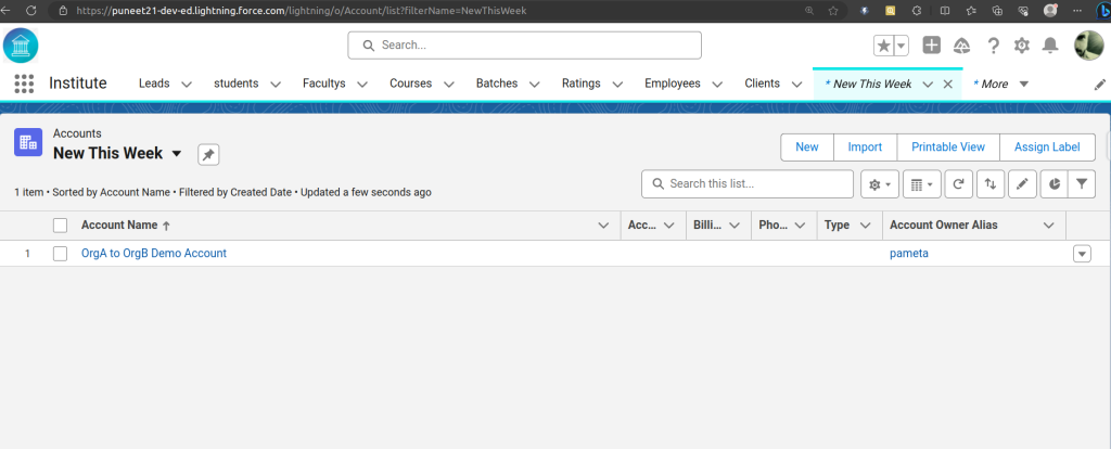 Verify Auto-Creation Account in Org B